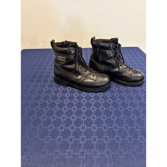 Preowned Women's Size 9 Black Leather Willie G Harley Davidson Gore-Tex Boots - Picture 2 of 12